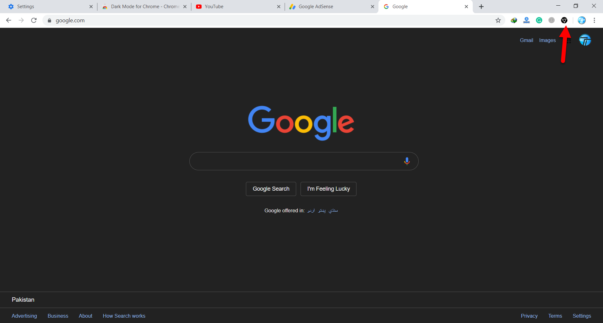 google chrome dark mode disable